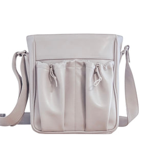 Crossbody Parent Bag for Mom and Dad- Fog Vegan Leather — anjie + ash